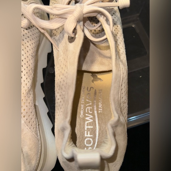 Softwaves Cream Platform Sneakers with Breathable Knit Upper - Picture 8 of 16